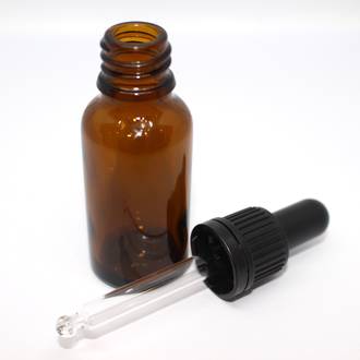 Amber glass dropper bottle: 20ml
